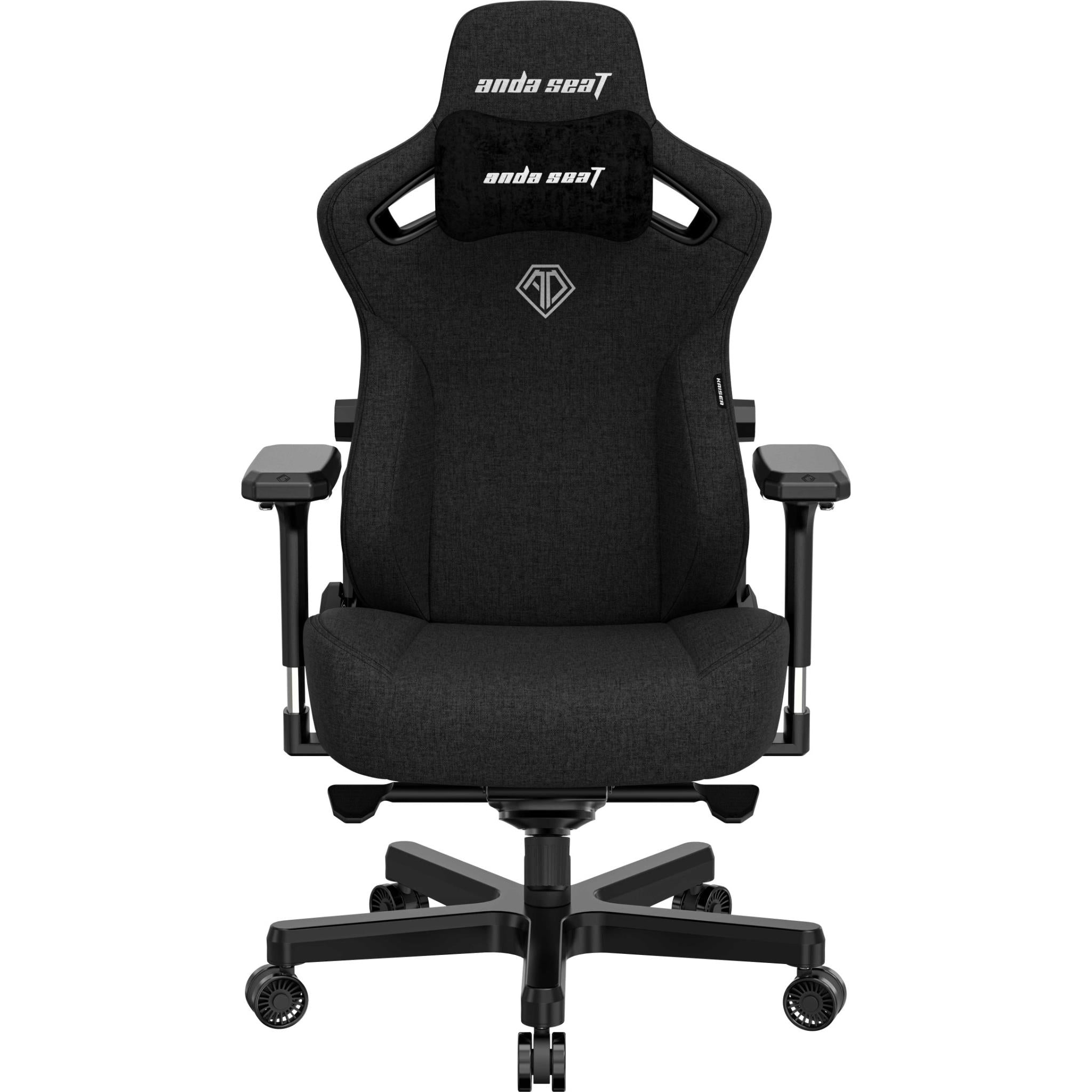 Anda Seat Kaiser 3 Series Premium Ergonomic Gaming Chair - Black Fabric (Large Size) for PC, Console & Office Use - Comfortable Racing Style Chair with Lumbar Support