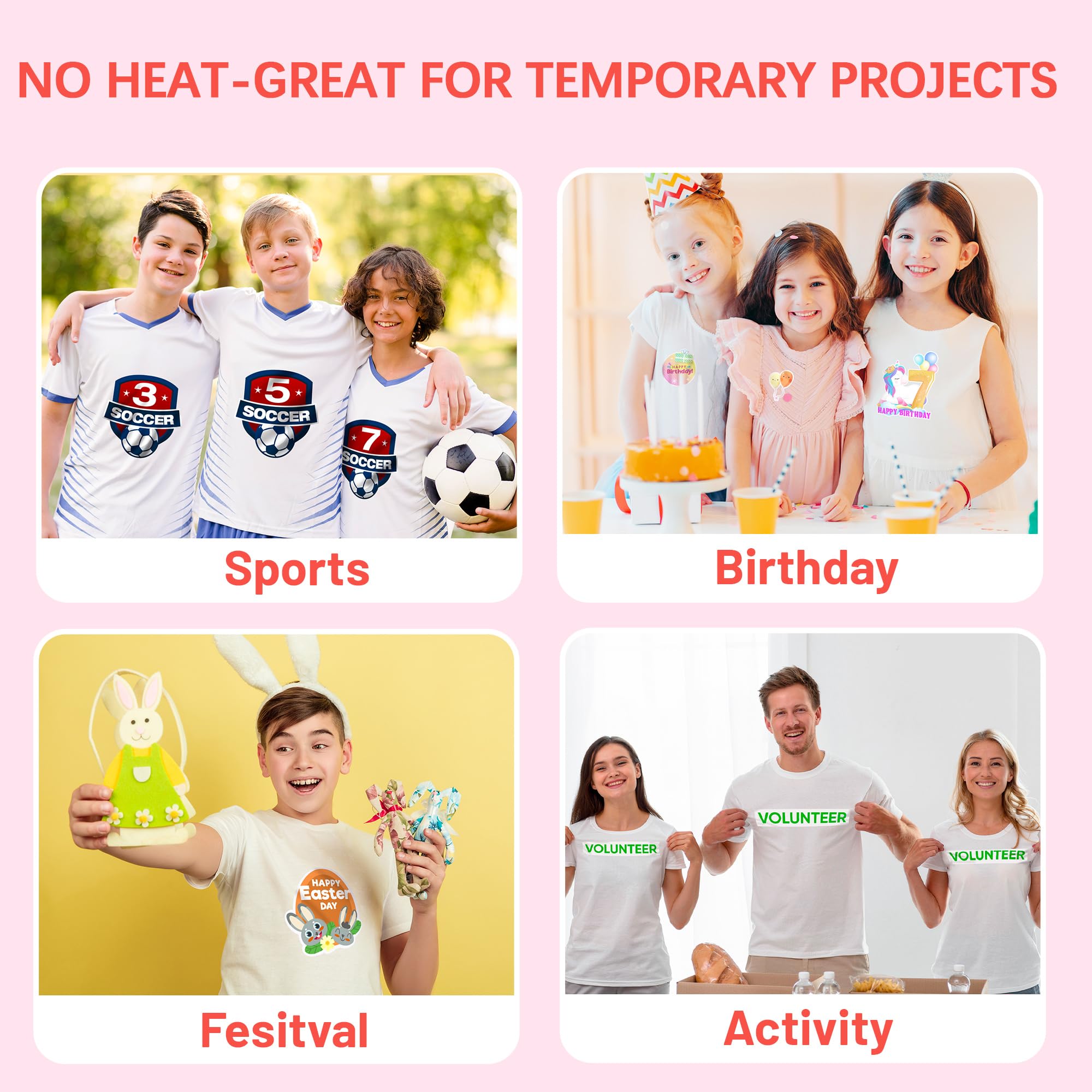 Upgraded NO Heat & Heat Transfer Paper for Light Fabric (5+5 Sheets, 8.5x11