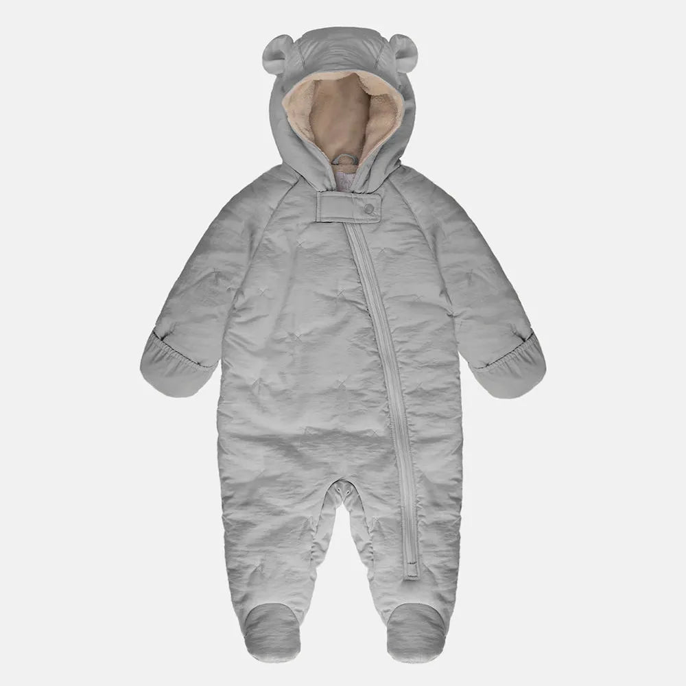 Baby Snowsuit Airy Warm Winter Outfit (6-12 Months) - Pearl Grey for Outdoor Play & Winter Adventures