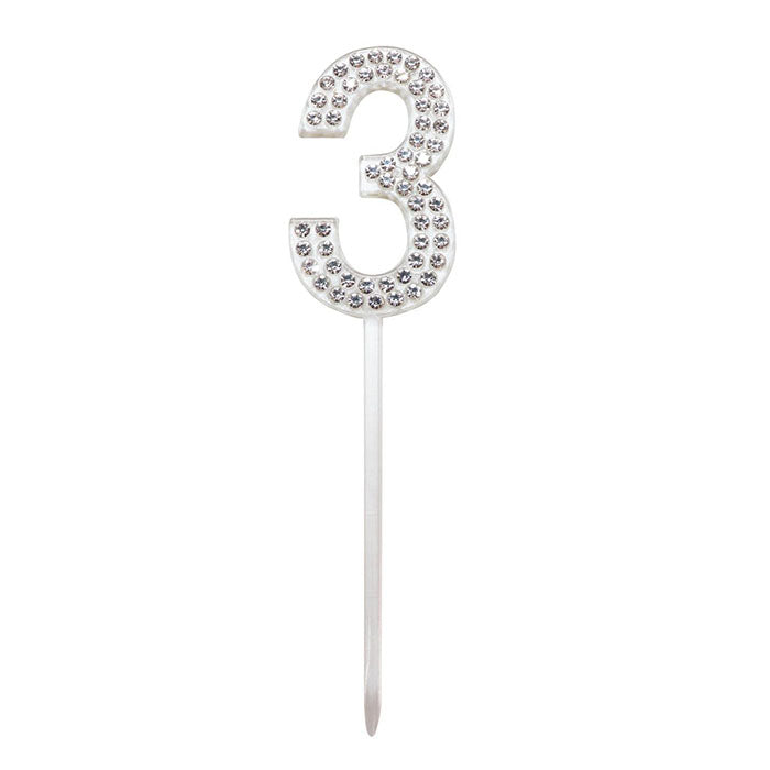 Sparkling Diamond Cake Topper Numbers 0-9 for Birthday, Wedding, Anniversary & Celebration Cakes – Elegant Edible Decorations