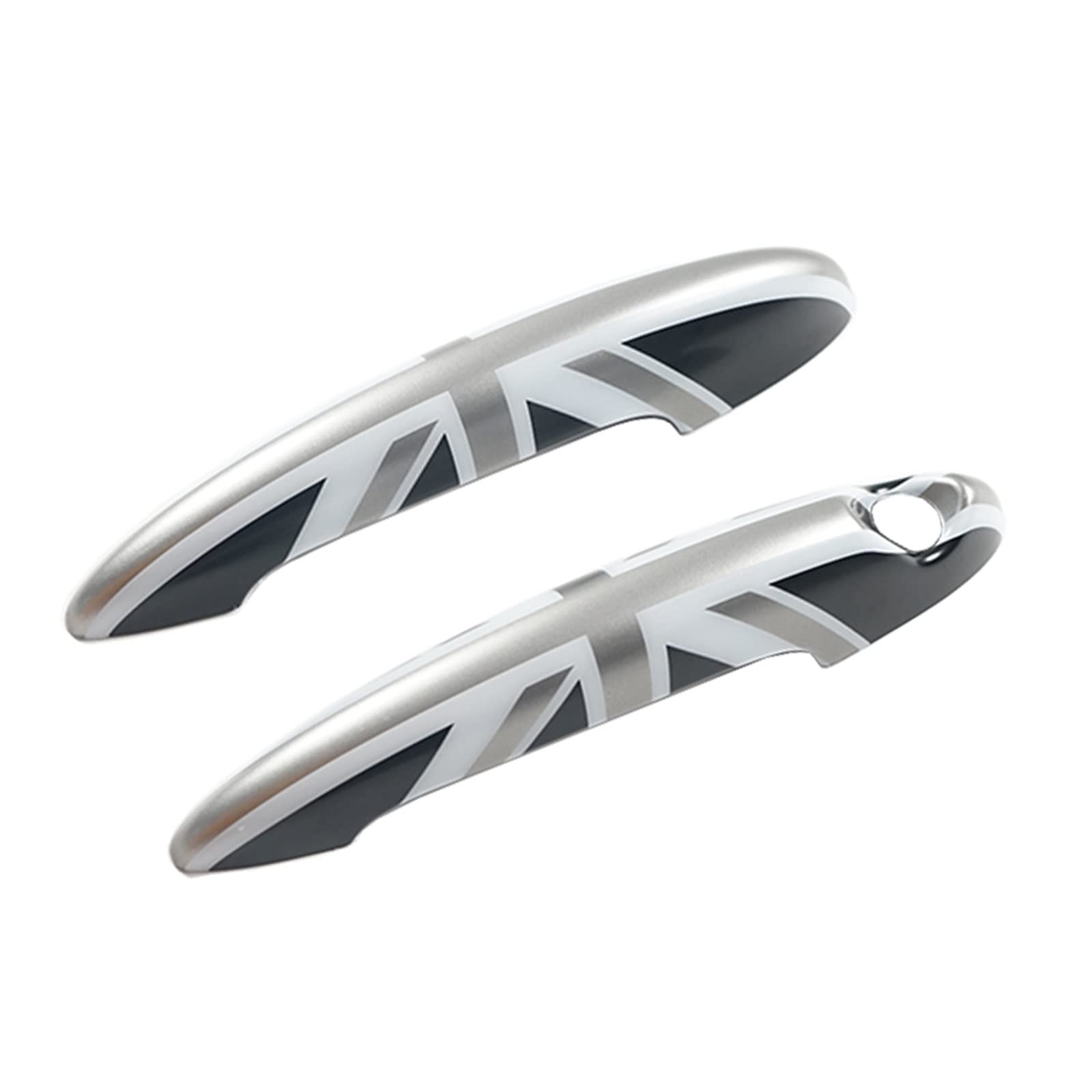 **Union Jack Gloss Black Exterior Door Handle Covers for MINI Cooper S R50-R61 Models - 2PCS/SET Replacement Accessories (Grey Jack) - Perfect for Car Customization & Style Enhancement**