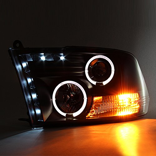 AKKON Black Halo Projector Headlights & LED Tail Lights Combo for 2009-2018 Dodge Ram 1500 2500 3500 - Upgrade Your Truck Lighting for Night Driving & Off-Road Adventures
