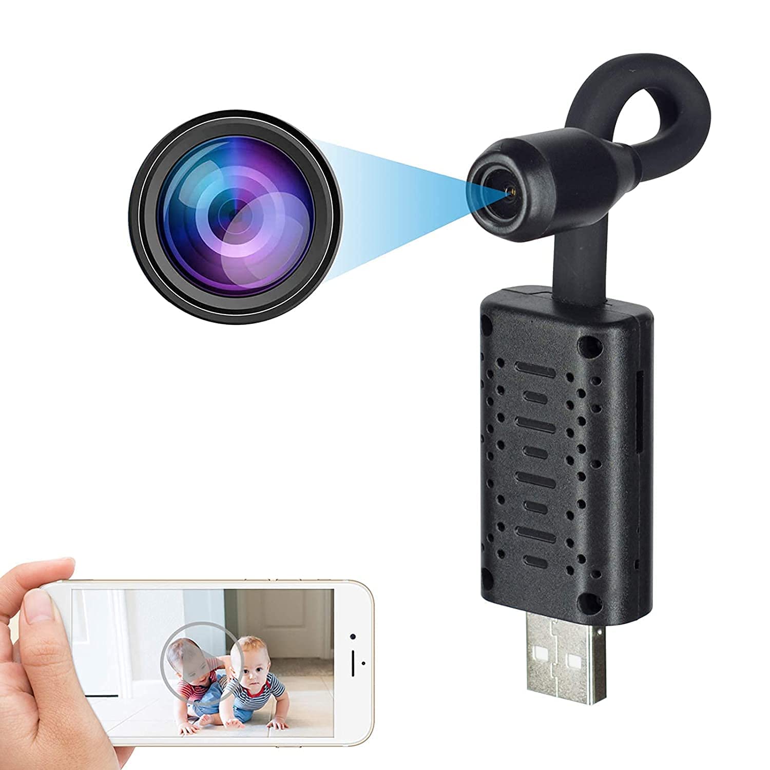 1080P Flexible Neck Wireless Security Camera with Motion Detection - Indoor/Outdoor Wi-Fi Surveillance for Home, Office & Baby Monitoring | Night Vision, Live View & Mobile Alerts