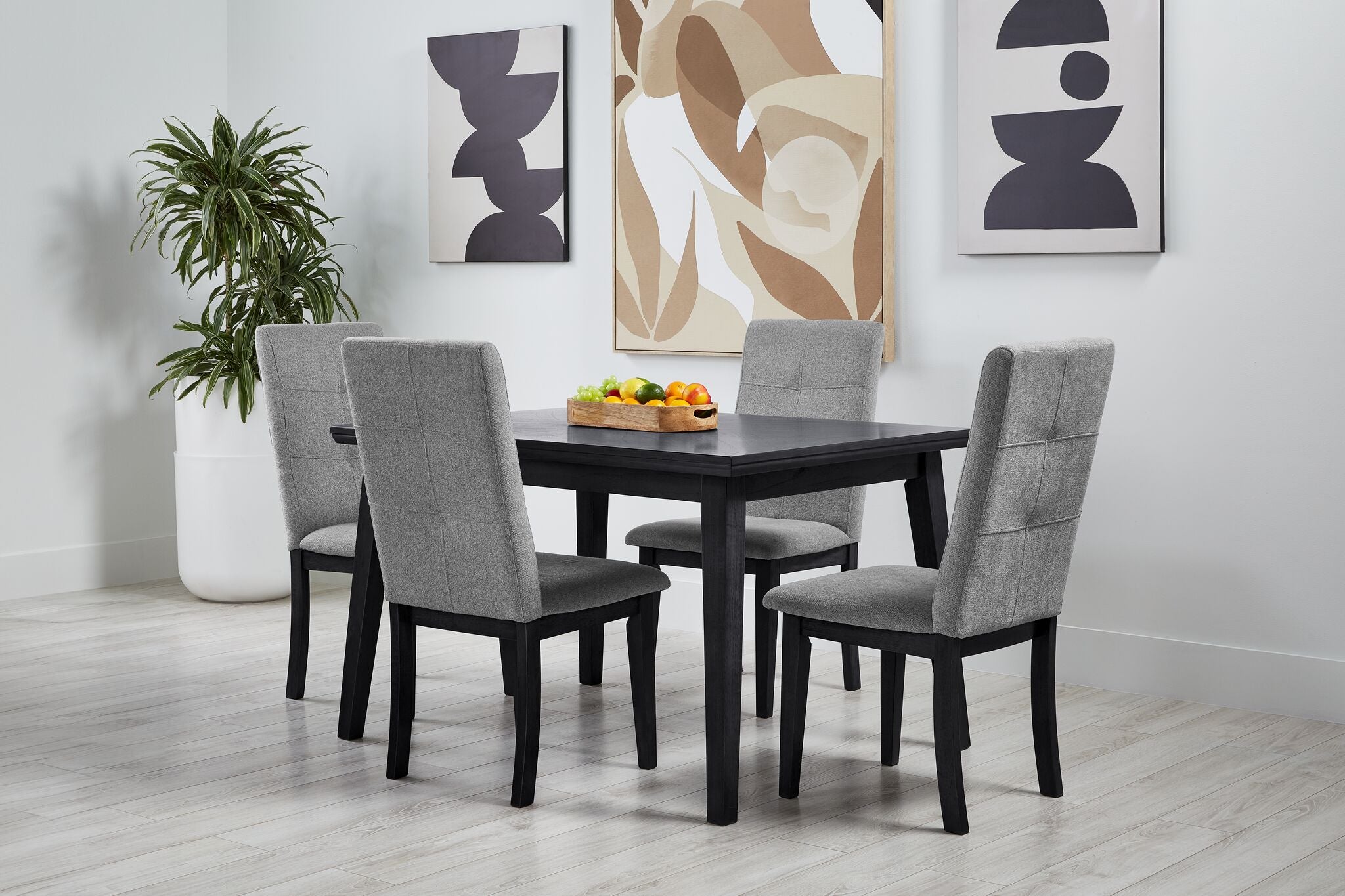 Premium Carson 5-Piece Dining Set in Modern Gray - Perfect for Small Spaces, Apartments & Cozy Kitchen Nooks