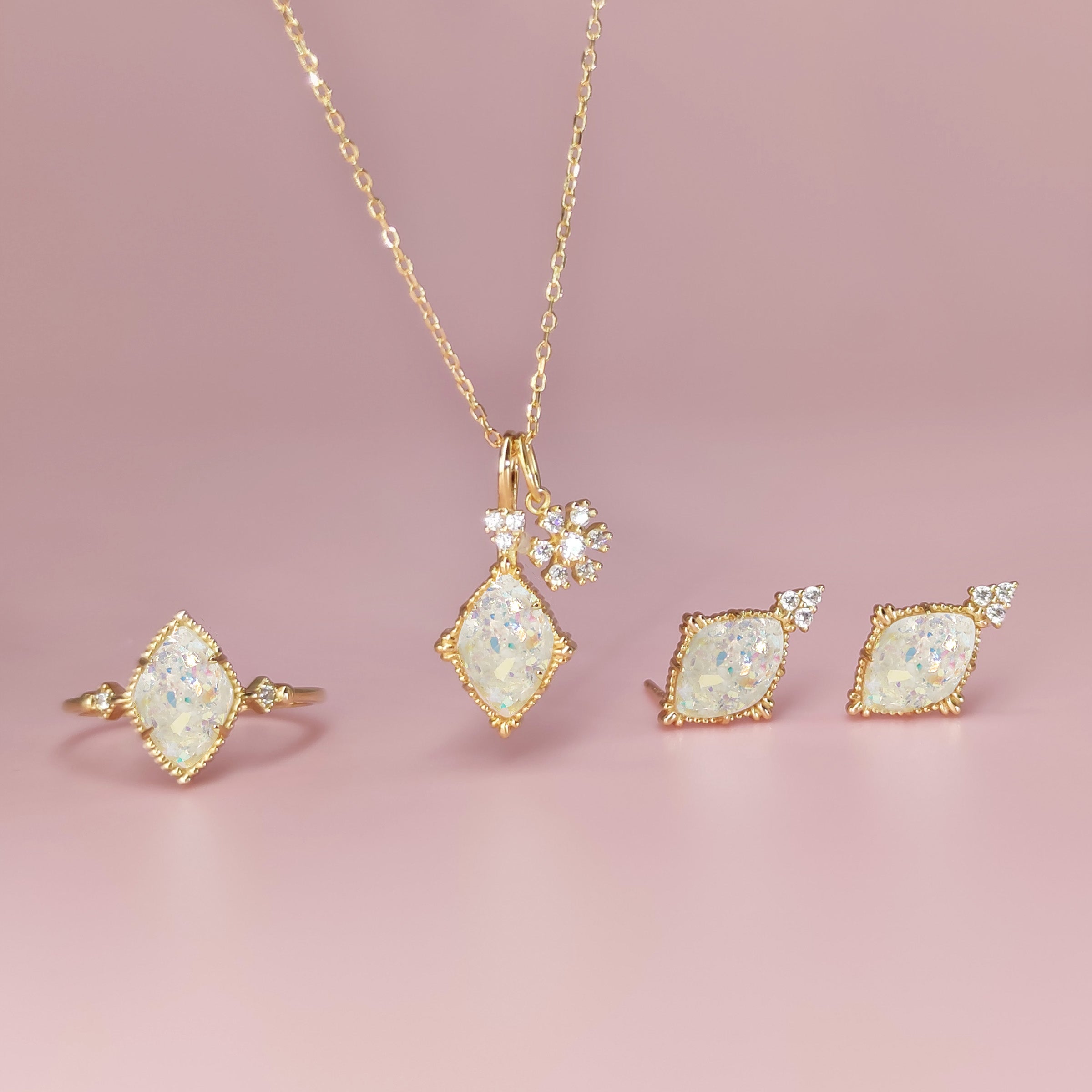 Sterling Silver Diamond Cremation Jewelry Set - Ring, Necklace & Earrings DIY Kit for Memorial Keepsake | Perfect for Ashes, Loved Ones & Personalized Gifts