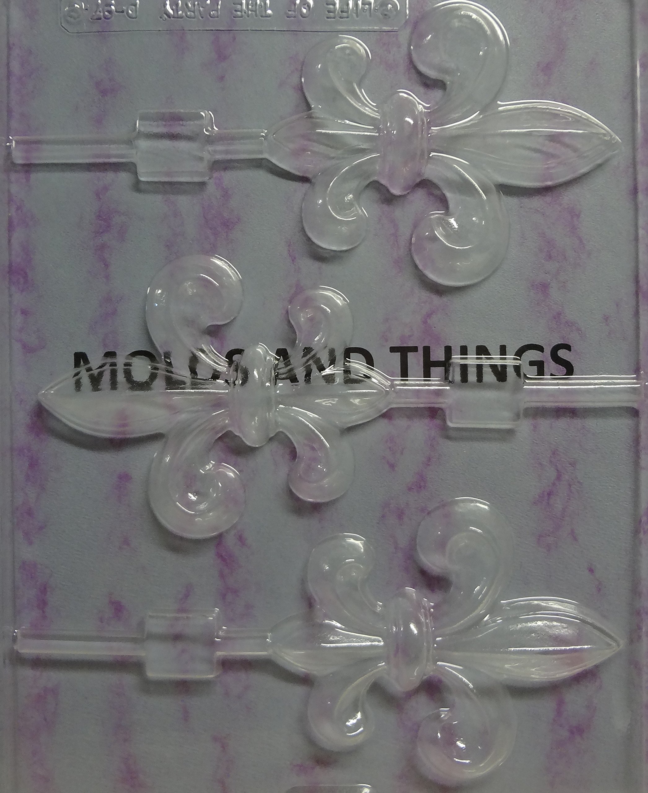 Fleur-de-Lis Chocolate Candy Molds Set with Copyrighted Instructions & Lollipop Packaging Kit - Perfect for DIY Chocolate Making, Candy Gifts, and Party Favors