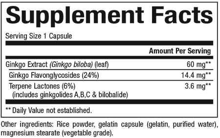 HerbalFactors® Ginkgo Biloba Extract 120mg - Premium Memory & Brain Support Supplement - Supports Focus, Circulation & Cognitive Function - Great for Students, Professionals & Seniors