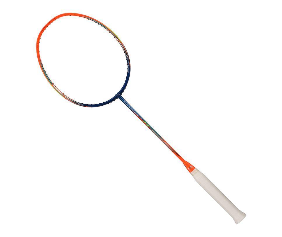 Li Ning Extra Skill Windstorm 72 Unstrung Badminton Racket - Professional Carbon Fiber Shaft for Powerful Smashes [Orange/Blue] | Perfect for Tournament Play & Training Sessions