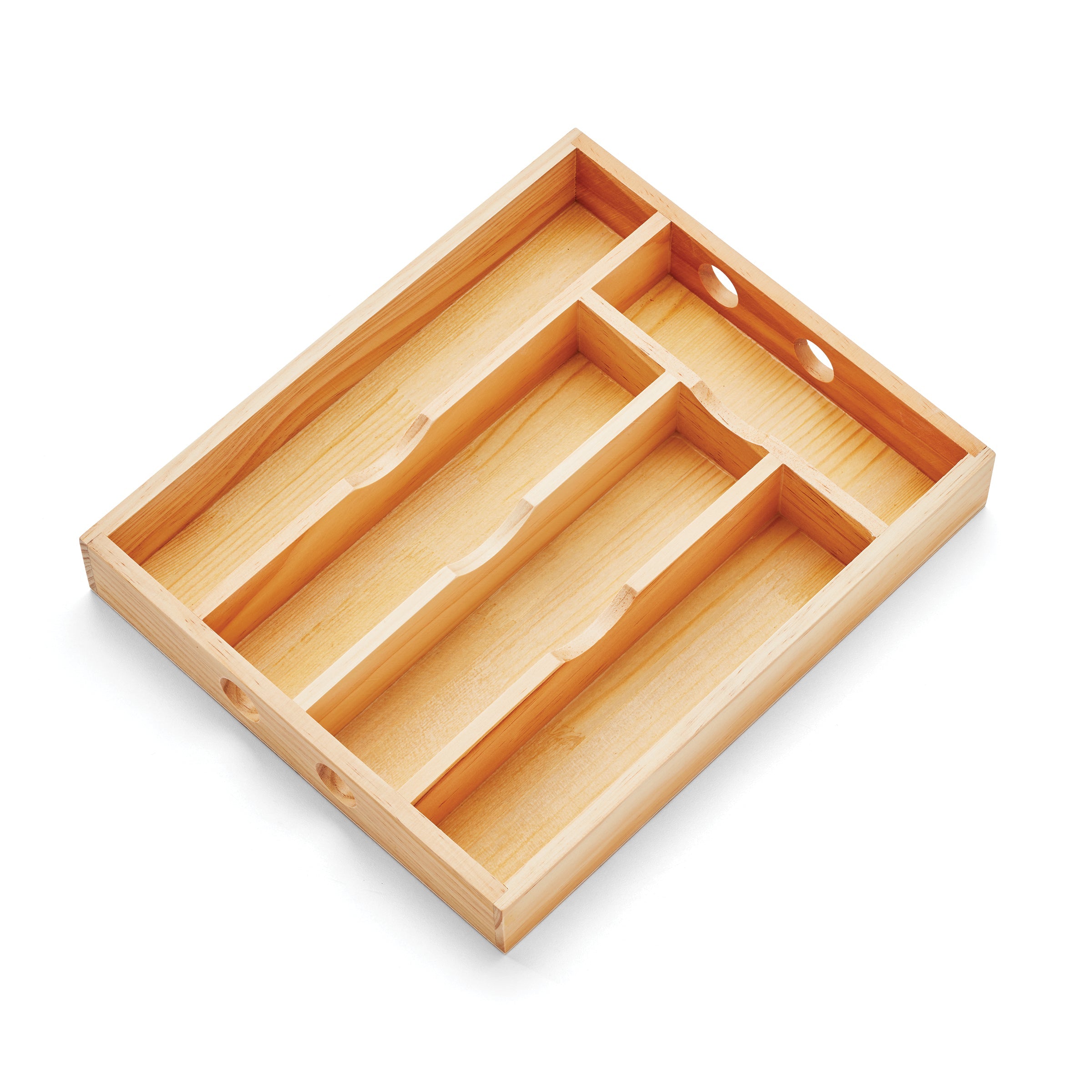 Natural Wood Caddy - Premium Bamboo Serving Tray with Handle for Coffee, Tea, and Breakfast in Bed - Perfect for Home, Office, and Gift Giving