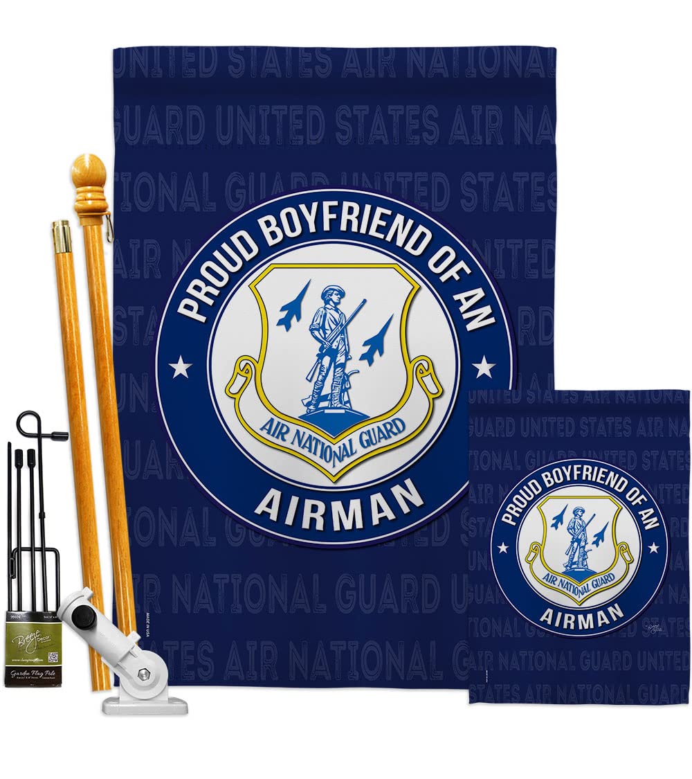 Proud Military Garden Flag Kit - Double-Sided 28x40 Inch USA-Made Armed Forces Banner for Airman, National Guard & Veterans - Perfect Yard Decoration for Patriotic Home, Memorial Day & Veterans Day Celebrations