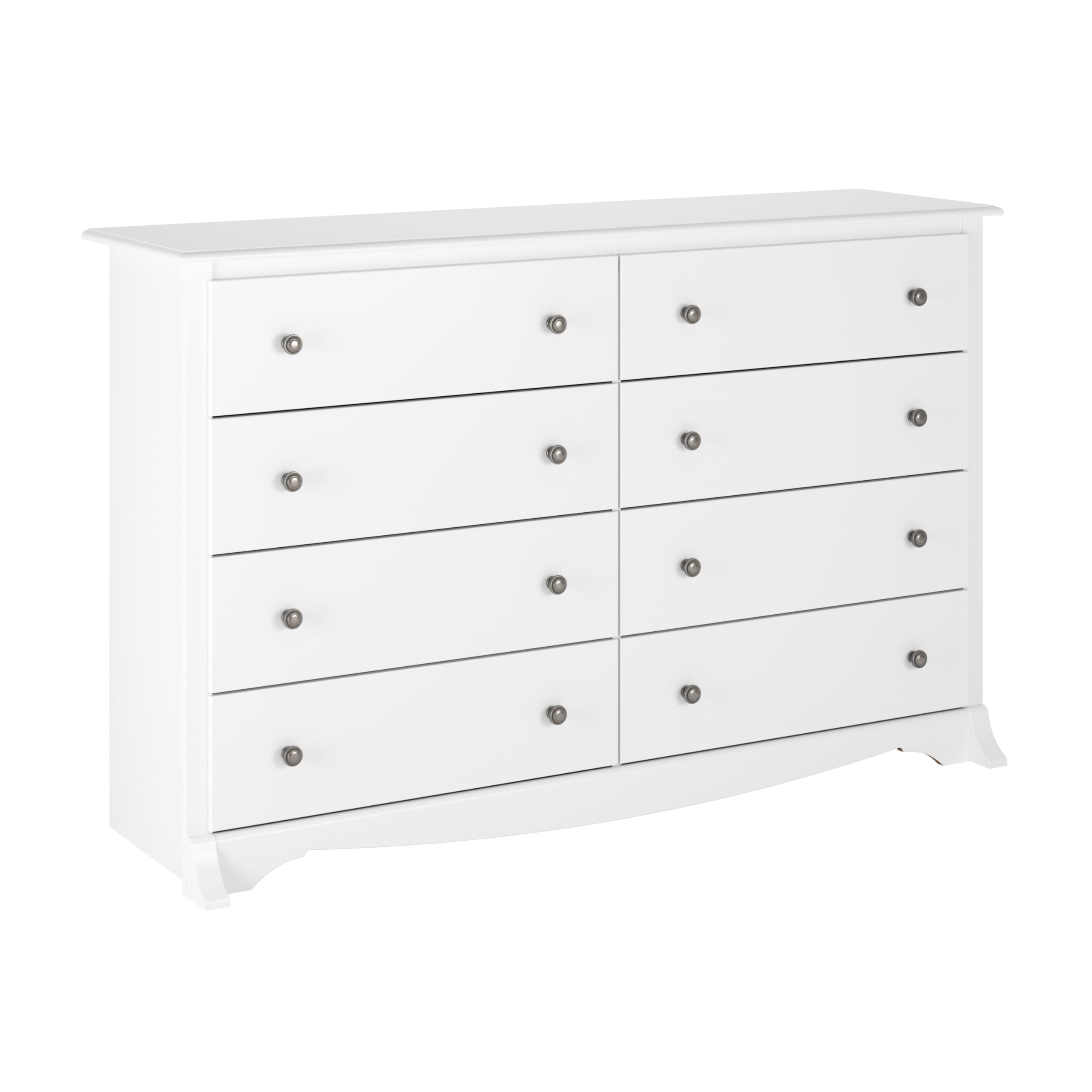 Prepac Sonoma 8-Drawer Double Dresser - White Wide Chest of Drawers for Bedroom Storage & Organization (17.25