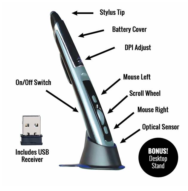 Wireless Pocket Mouse - Portable USB Optical Mouse for Laptop, Notebook & PC - Perfect for Travel, Office & Home Use