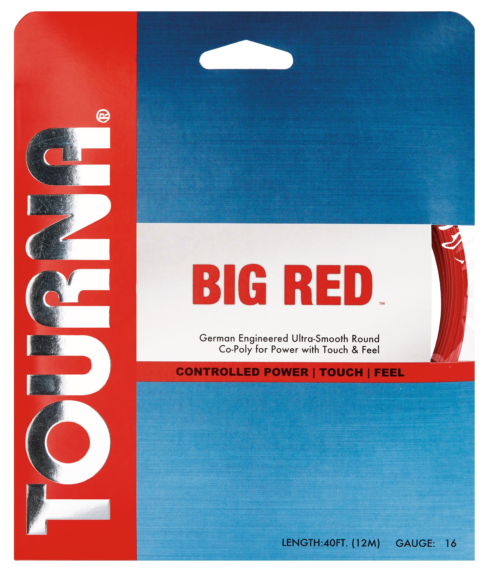 Tourna Big Red Soft Polyester Tennis String - High Performance Tennis Racket String for Control & Durability | Perfect for Competitive Play & Training Sessions