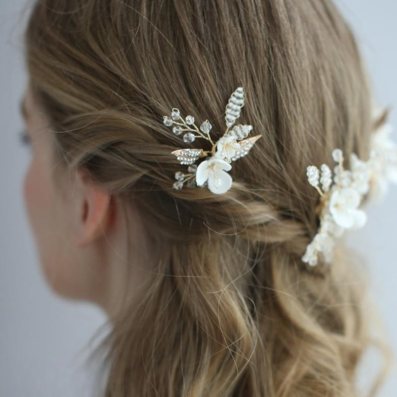 Elegant Gold Bridal Hair Comb & Pin Set (C172) - Perfect for Weddings, Prom, and Special Occasions - Wholesale Bulk Orders