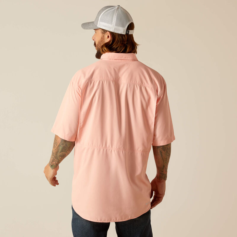Ariat VentTEK Classic Fit Shirt for Men - Moisture Wicking & Breathable Performance Shirt in Apricot Blush - Ideal for Outdoor Activities, Hiking & Casual Wear