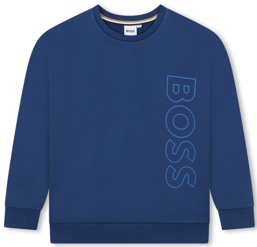 HUGO BOSS Men's Vertical Logo Sweatshirt | Casual Pullover Hoodie for Everyday Wear | Gym, Office & Weekend Outfits