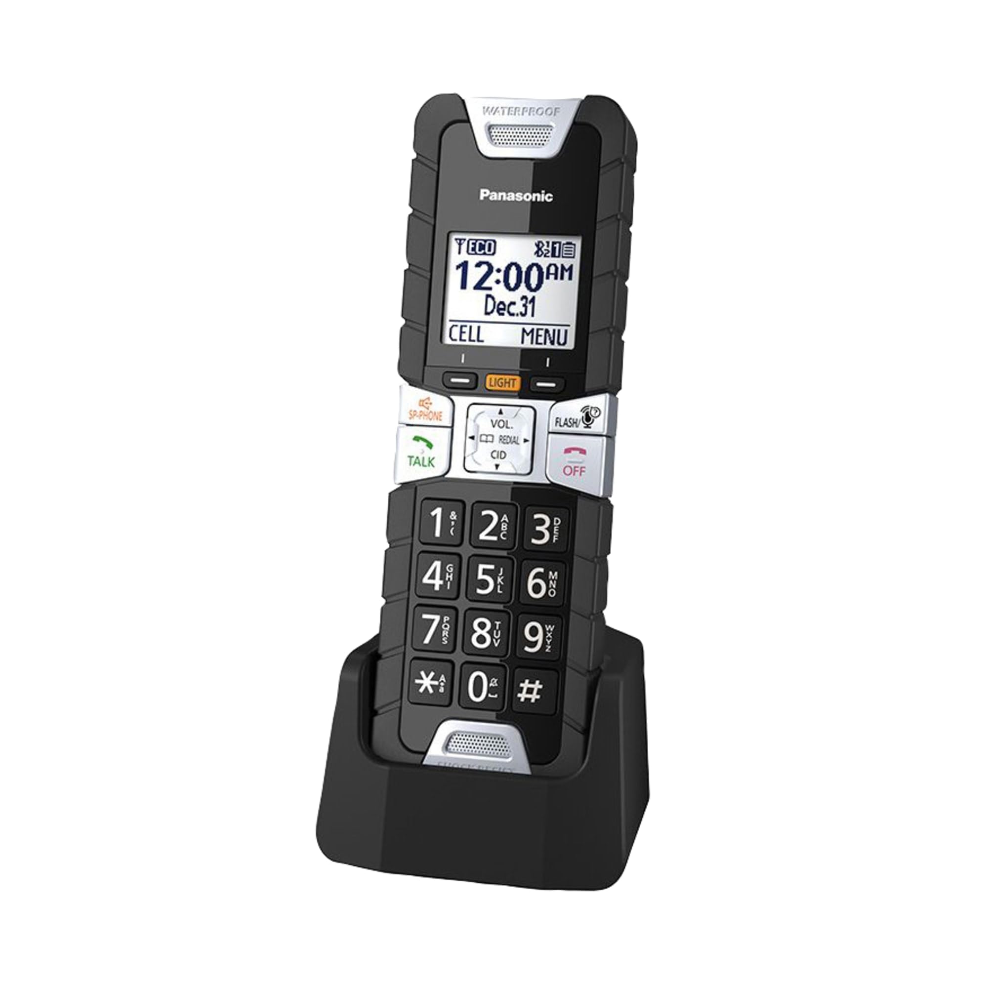 Panasonic KX-TGTA61B Black Rugged Cordless Phone Handset - Compatible with TGF5x/TGD5x/TGF24x Series | Durable Replacement for Home & Office Use | Weatherproof Design for Outdoor/Workshop Environments