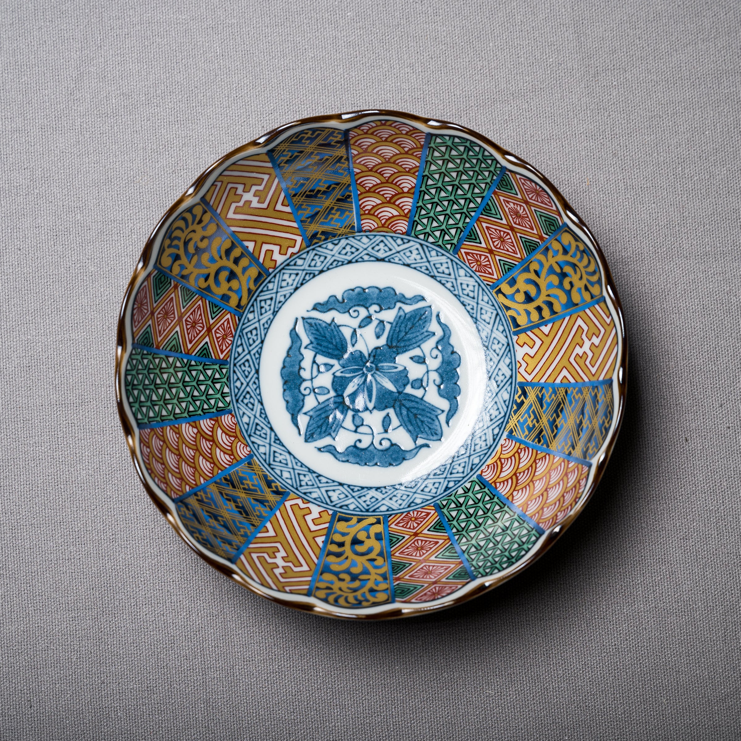 Authentic Japanese Somenishiki Mino Ware Ceramic Bowl 20cm - Handcrafted Aesthetic Tableware for Ramen, Sushi & Asian Dining