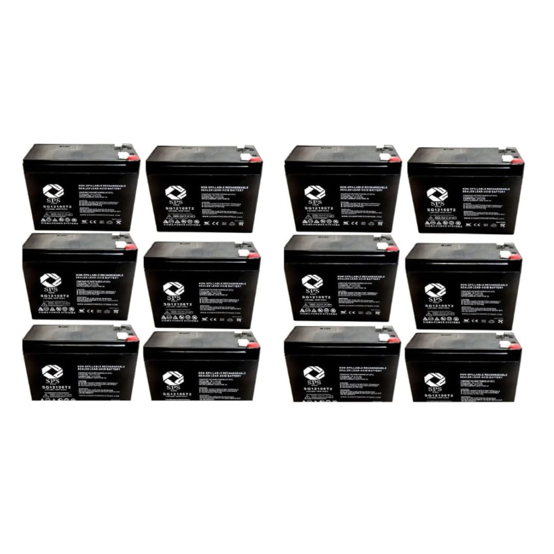 SPS Brand 12V 10Ah Sealed Lead Acid Replacement Battery for Electric Scooters & Bicycles - 12 Pack - Perfect for Powering Mobility Scooters, E-Bikes, and Outdoor Power Equipment