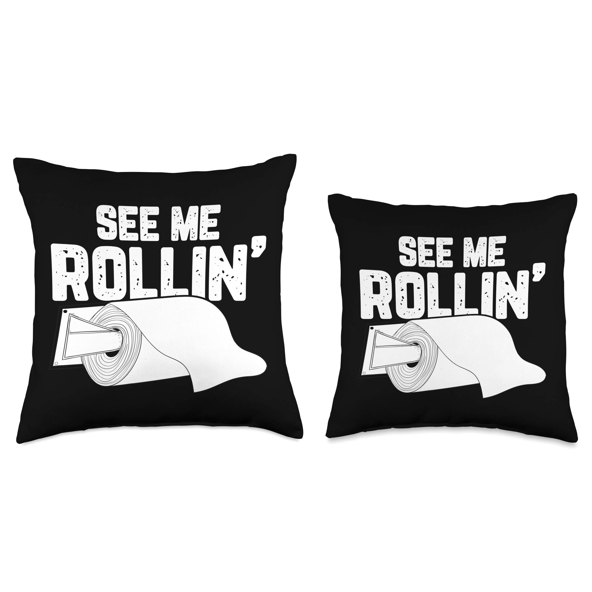 Funny Halloween Rollin Tissue Costume Throw Pillow 18x18 - Party Decor & Gifts