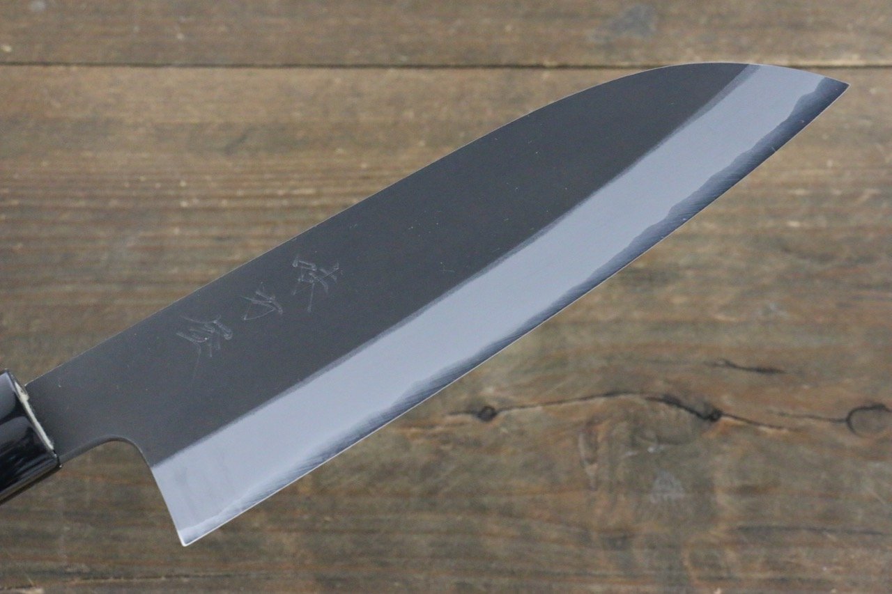 Premium Mutsumi Hinoura White Steel Kurouchi Santoku Knife 165mm - Japanese Chef Knife for Slicing, Dicing & Chopping - Perfect for Home Cooks & Professional Kitchens