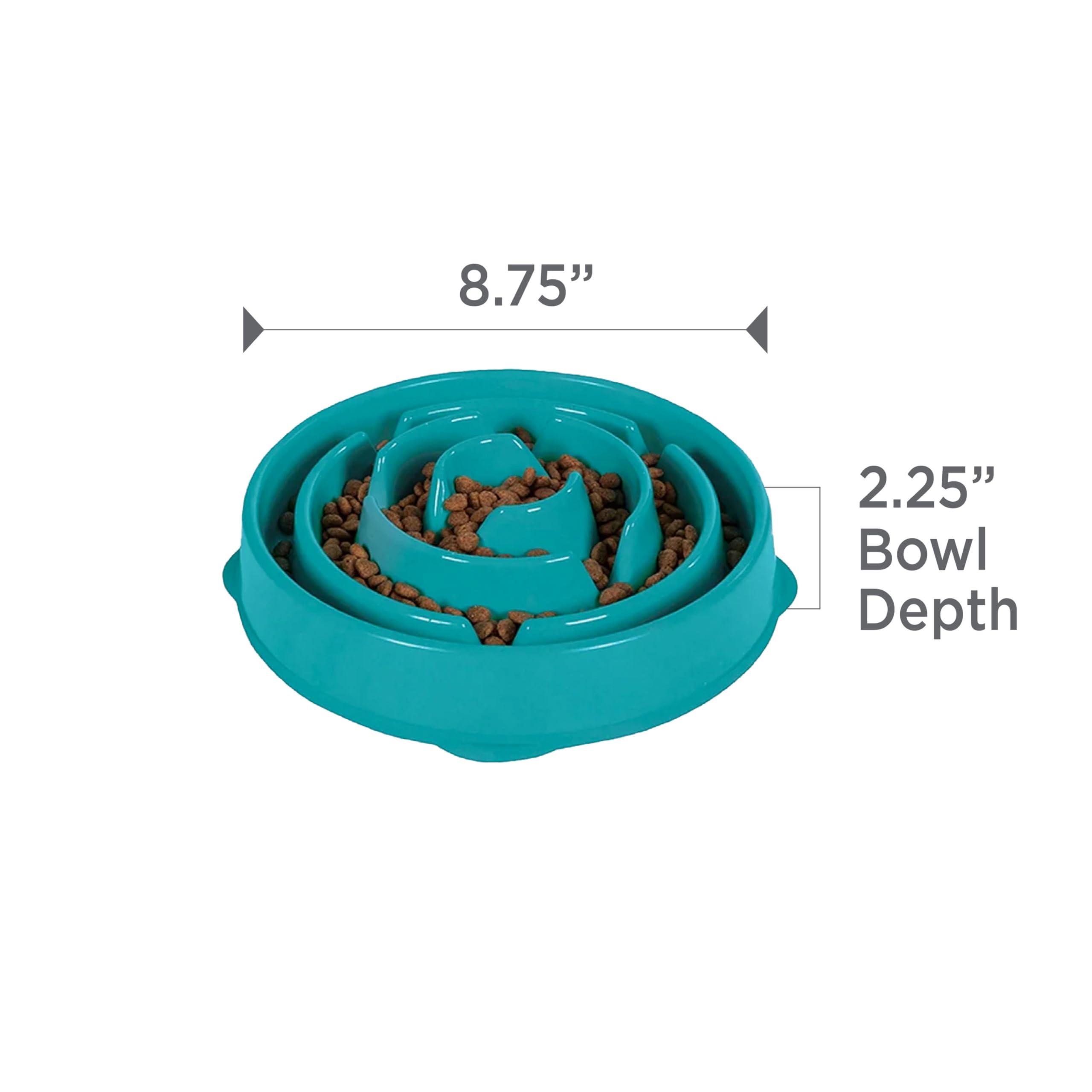 Outward Hound Fun Feeder Slo Bowl - Slow Feeder Dog Bowl for Medium & Small Dogs, Turquoise - Prevent Fast Eating & Bloat for Pets - Perfect for Mealtime & Training