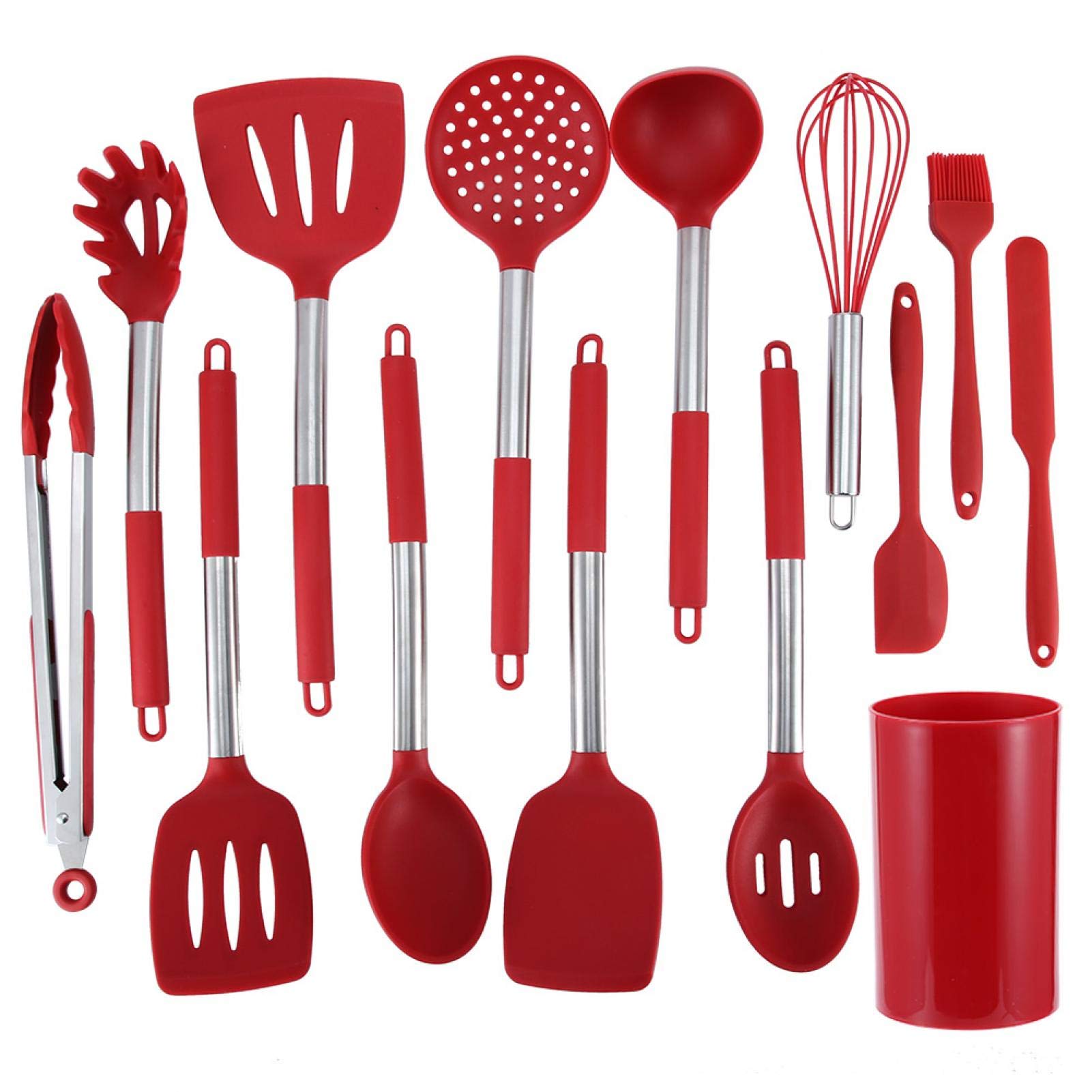 Non-Stick Red Kitchenware Set - 12-Piece Cookware for Home & Restaurant Use | Durable Pots & Pans for Frying, Cooking & Baking