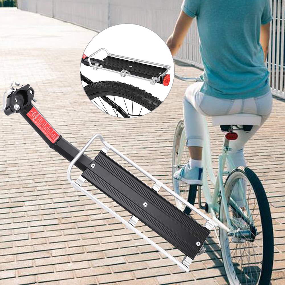 VGEBY Aluminum Alloy Bicycle Rear Rack - Heavy Duty Touring Carrier for Luggage & Cargo | Perfect for Cycling Commuting, Camping Trips & Outdoor Adventures