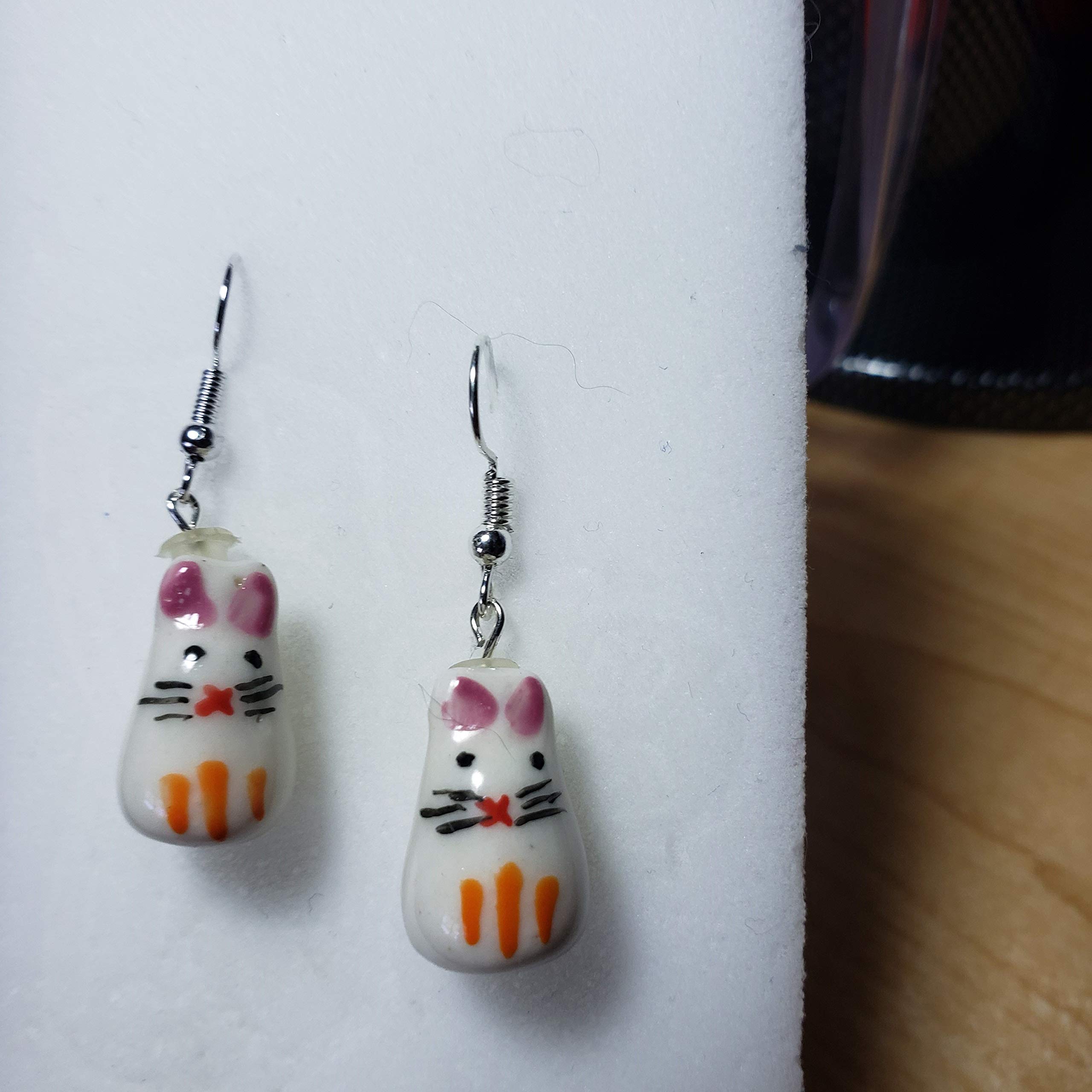 Ceramic Easter Bunny Earrings - Cute Rabbit Dangle Earrings for Women - Kawaii Easter Jewelry Gift (Easter, Birthday, Party) - Perfect for Spring Celebrations & Outfit Accessories
