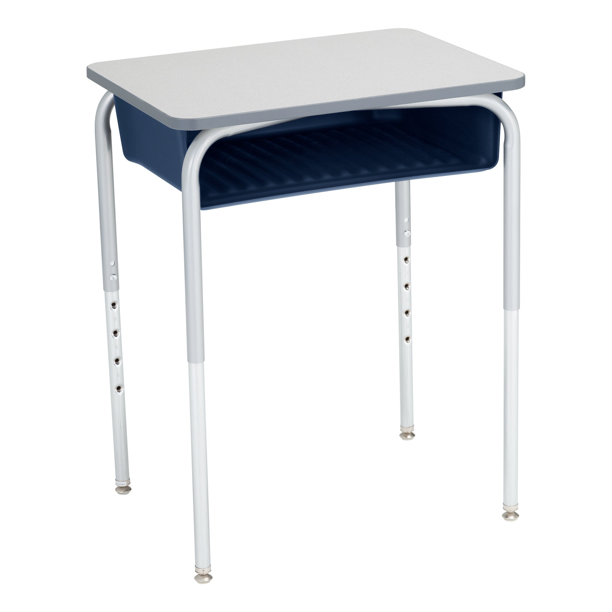 Adjustable Height Student Desk with Storage - Gray/Navy for Home & School