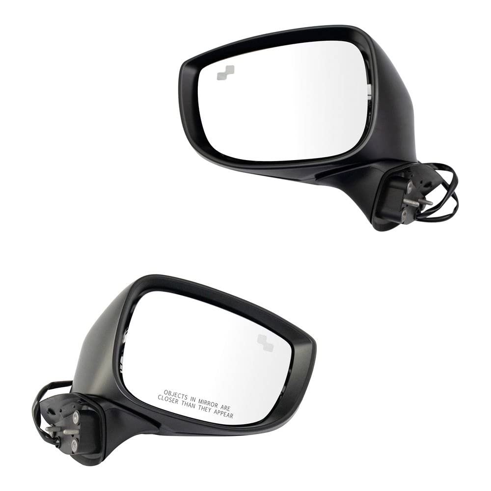 TRQ Driver & Passenger Side Mirror Set with Heating - Compatible with 2016-2017 Mazda CX-9 (MA1320196, MA1321196) - Perfect for Winter Driving & Enhanced Visibility