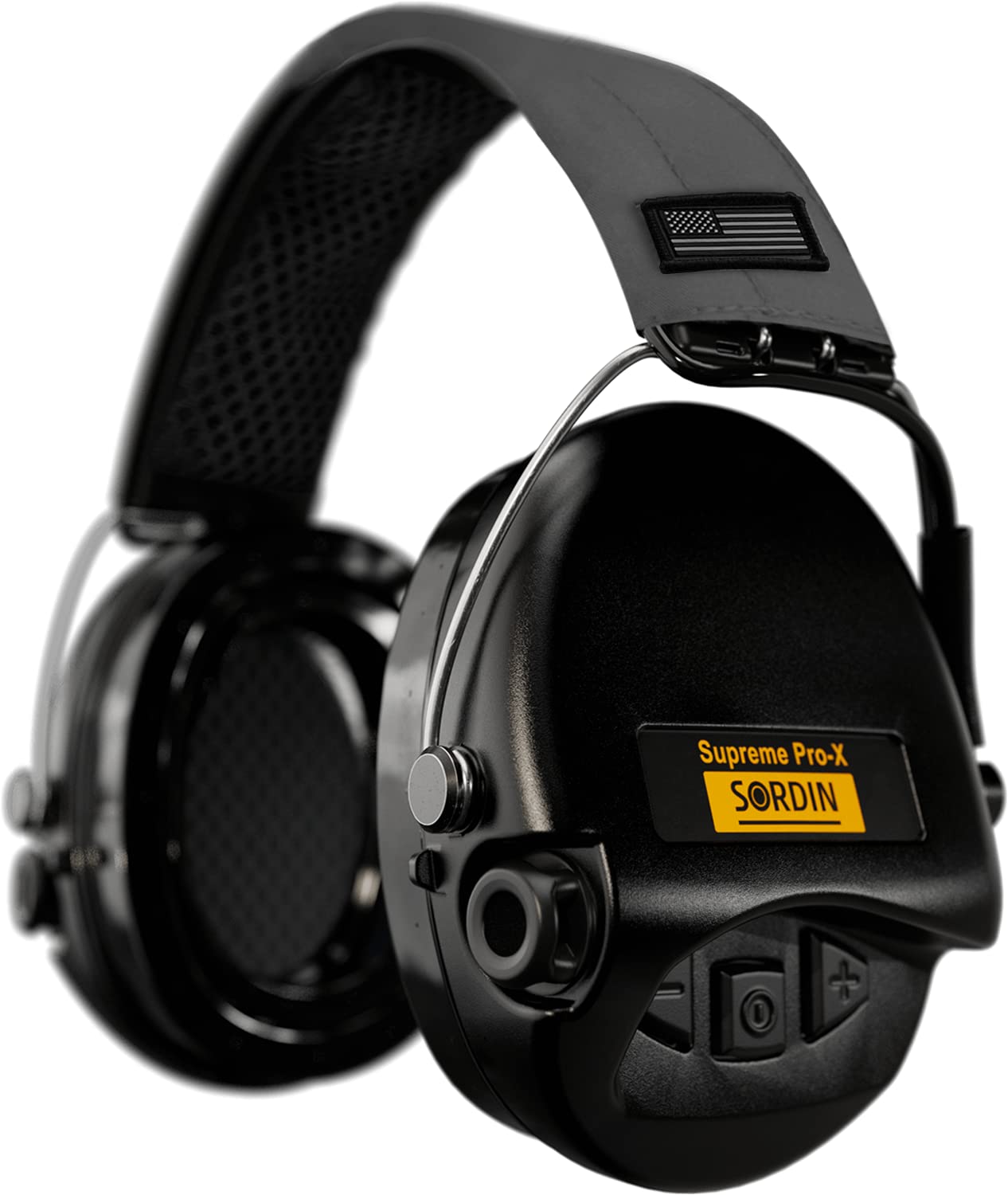 Sordin Supreme Pro-X Electronic Ear Protection for Hunting & Shooting - Active Noise Reduction, US Headband & Gel Cushions - Perfect for Range Shooting, Hunting, and Outdoor Sports