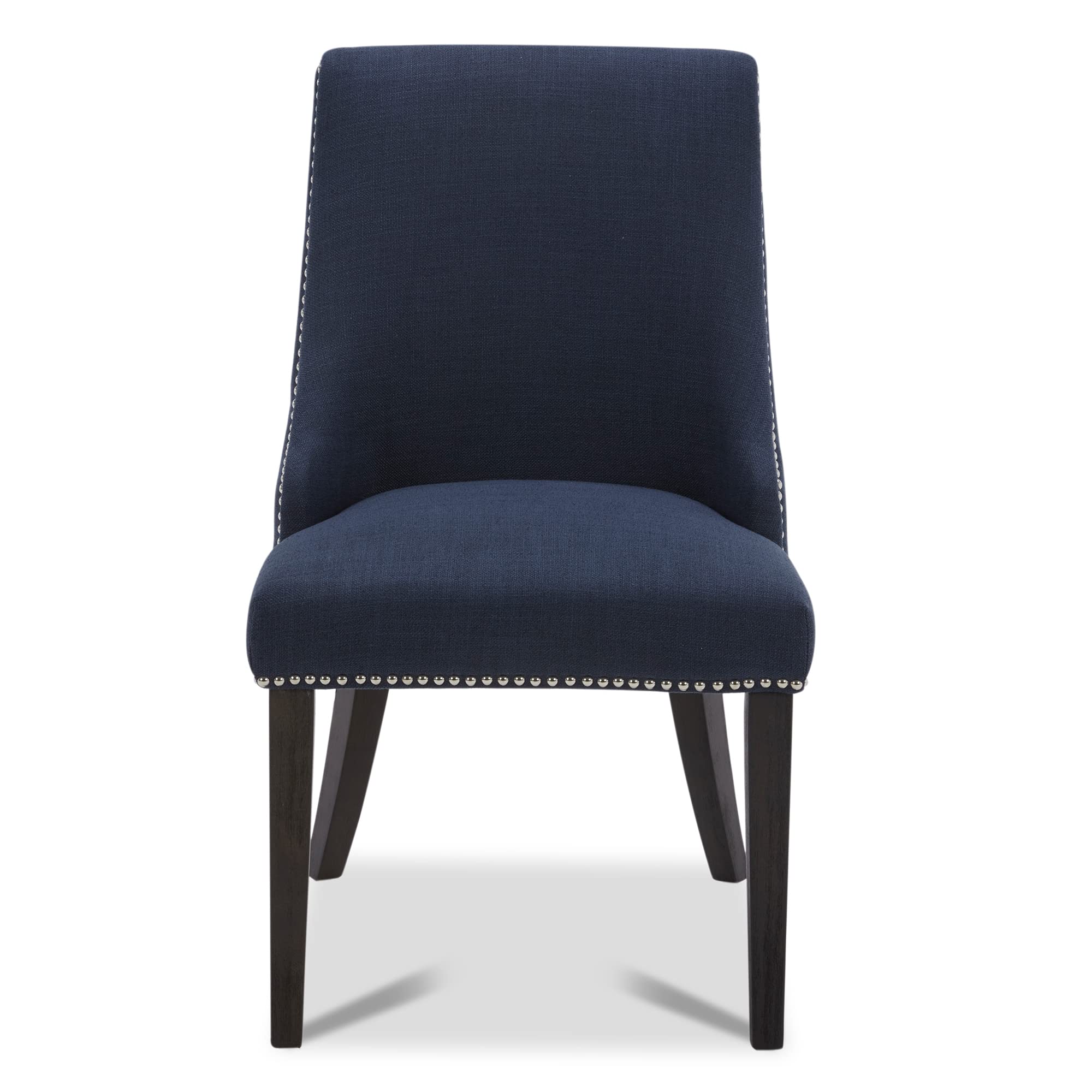 CHITA Farmhouse Dining Chairs Set of 2 - Upholstered High Back Fabric Chairs with Nailhead Trim, Insignia Blue - Perfect for Kitchen, Dining Room, Breakfast Nook & Farmhouse Decor
