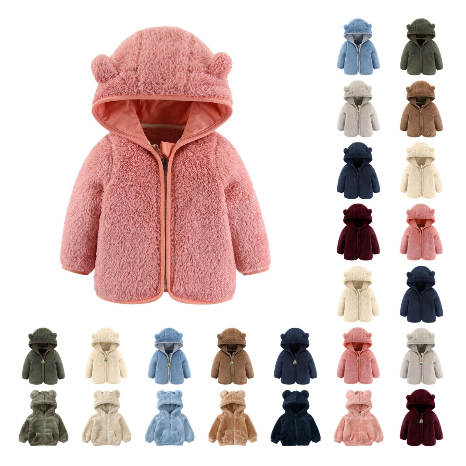 BOXIACEY Toddler Fleece Jacket - Warm Sherpa Hoodie for Boys & Girls - Winter Playtime
