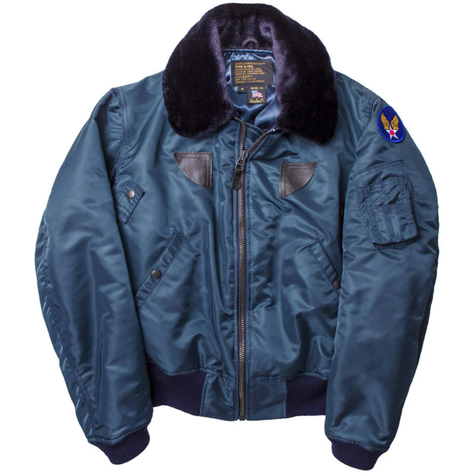 Cockpit USA Men's B-15 Nylon Bomber Jacket - Vintage Military Flight Jacket for Men | Warm Winter Coat for Outdoor Activities & Casual Wear