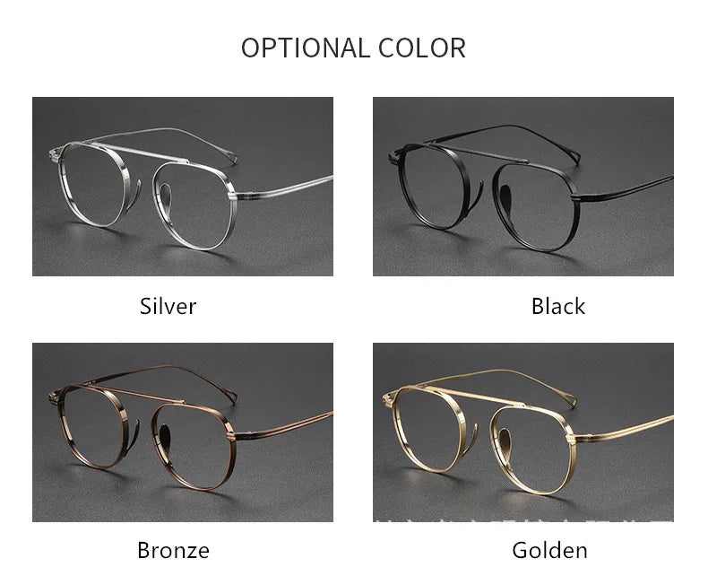Aimee Unisex Full Rim Oval Browline Titanium Eyeglasses Frame 9503 - Lightweight & Durable for Work, Reading & Fashion
