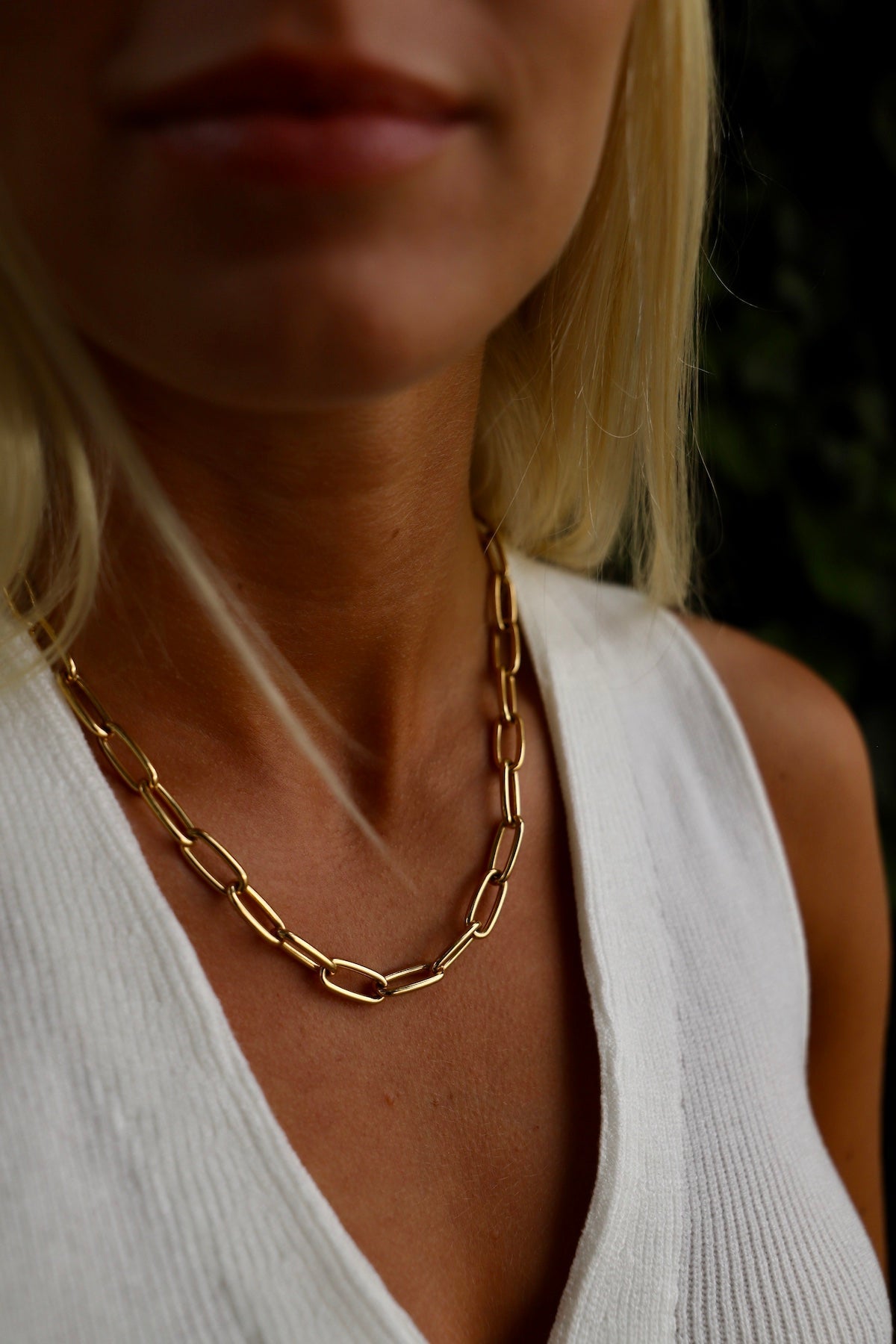 DAVID OVAL CHAIN NECKLACE - 14K Gold Plated Dainty Layering Necklace for Women, Minimalist Jewelry Gift for Her - Perfect for Everyday Wear, Date Nights & Special Occasions