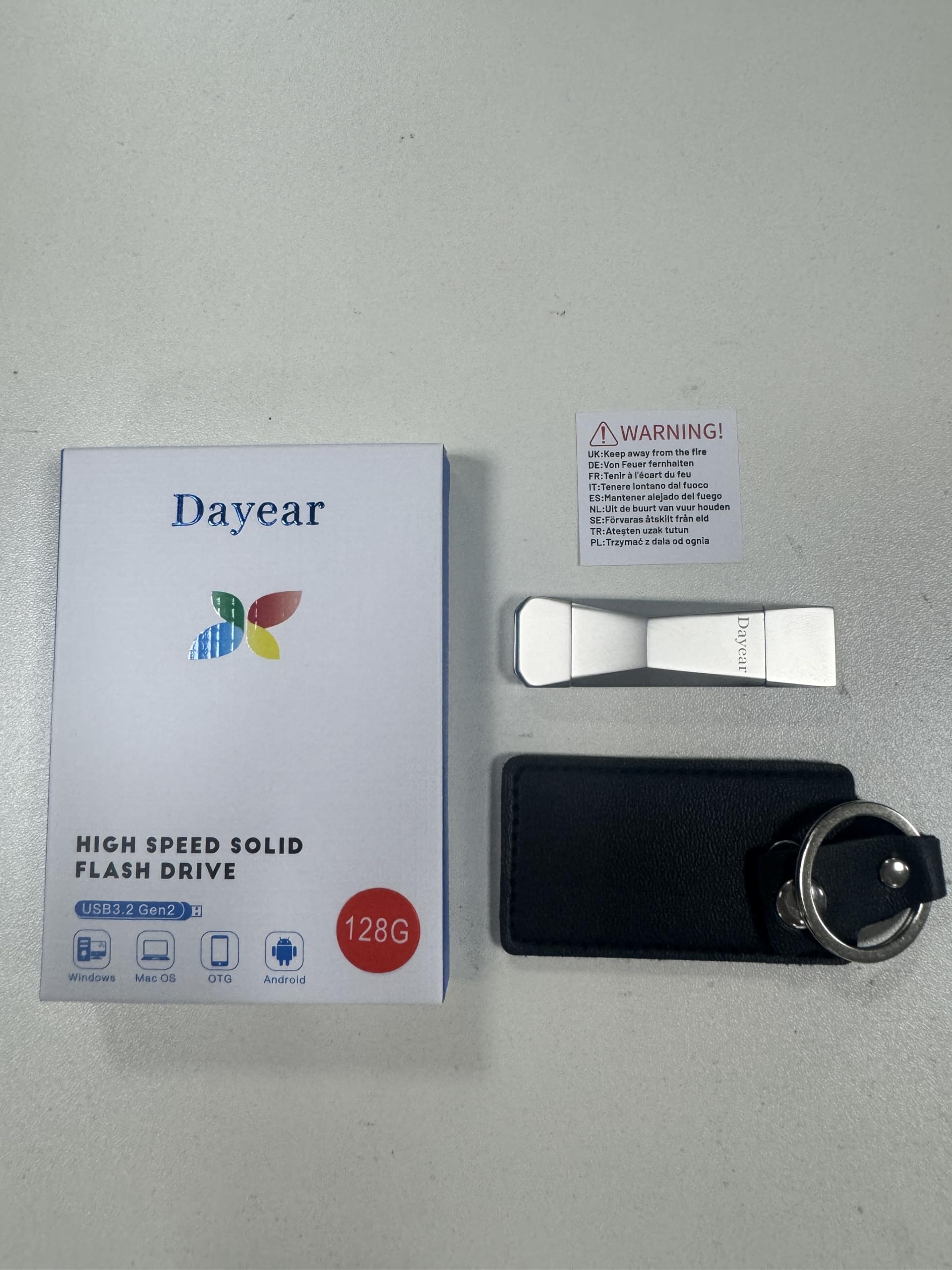 Dayear 128GB USB C Flash Drive - 2-in-1 Dual USB 3.2 Gen2 Thumb Drive with 500MB/s High Speed - Compatible with iPhone 15 Series, iPad, Android, Mac & Laptops - Perfect for Data Transfer, Backup & Portable Storage