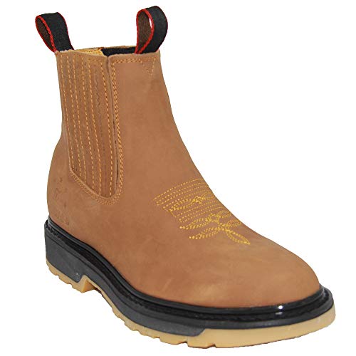 Men's Western Cowboy Boots - Genuine Leather Soft Toe Ankle Work Boots for Rodeo & Casual Wear | Durable Comfort for Ranch, Riding, and Everyday Use