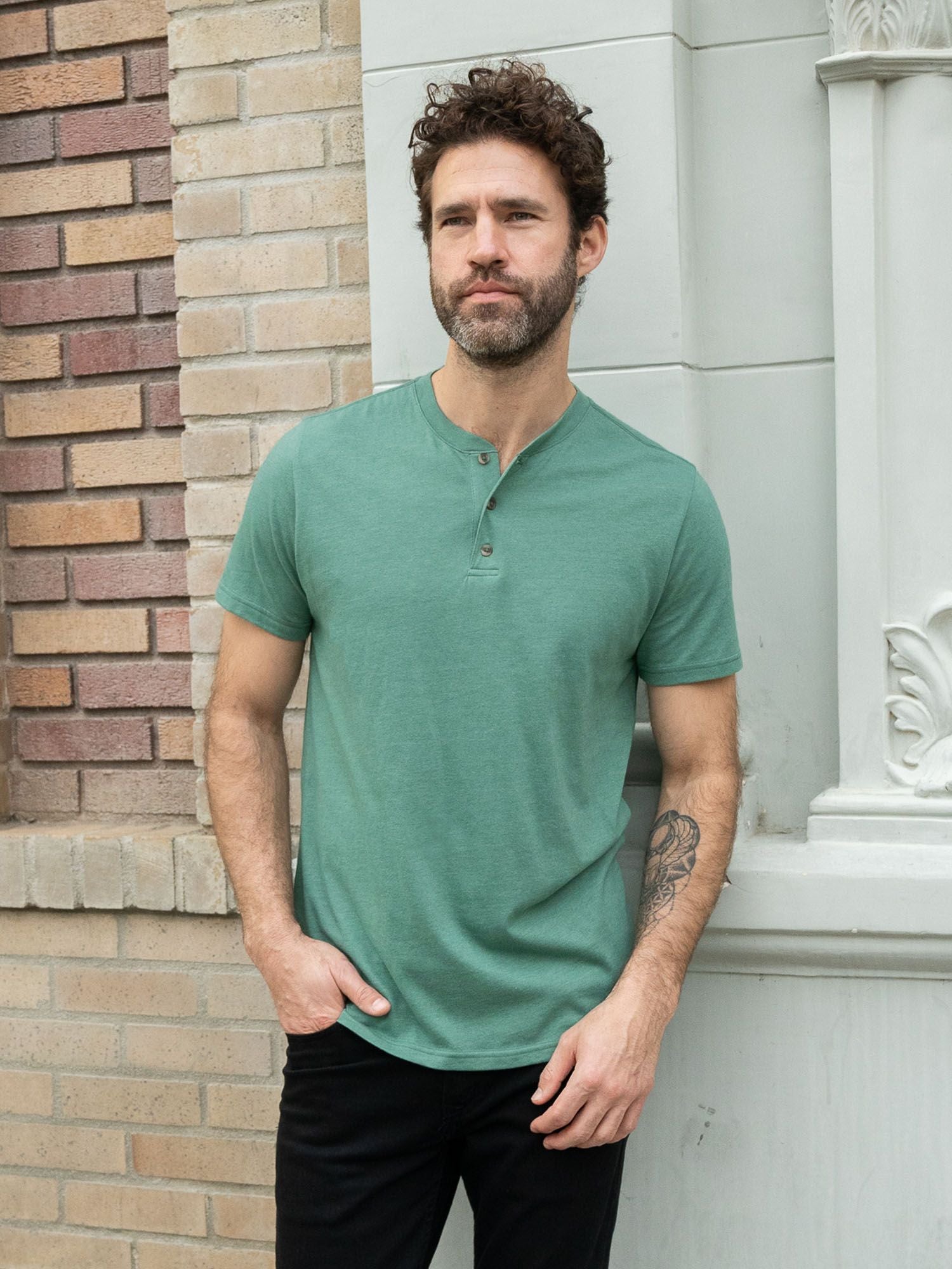 Stylish Ivy Short Sleeve Henley Shirt for Men - Casual Summer Tops for Outdoor Activities & Daily Wear
