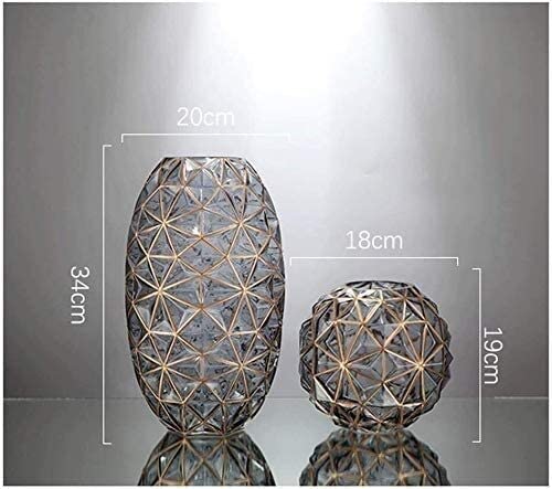 Transparent Glass Vase with Golden Border - Small Green Flower Vase for Home Decoration, Floral Arrangement, Water Display | Perfect for Living Room, Dining Table, Wedding Centerpiece & Gift