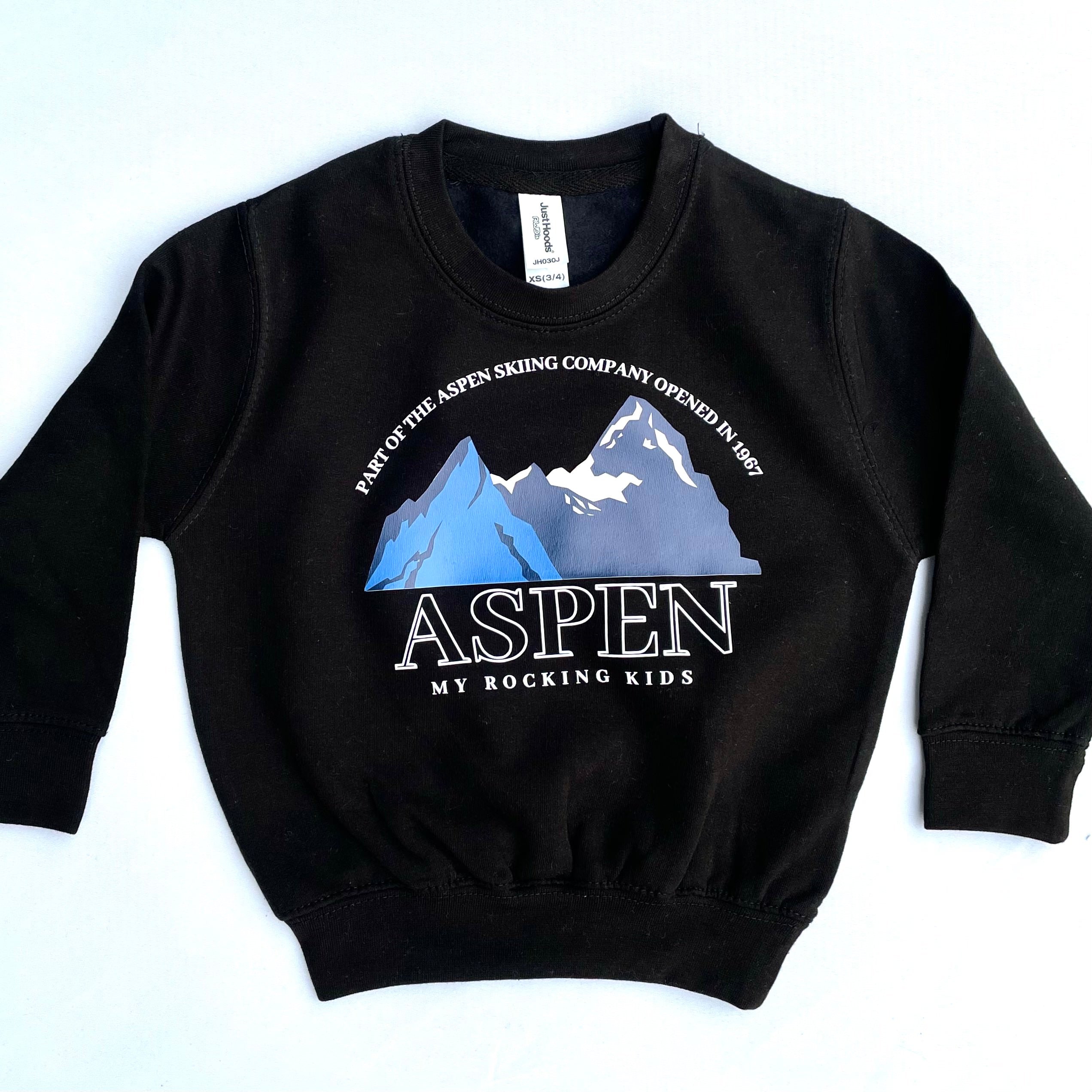 Aspen Ski Print Kids Sweatshirt - Cozy Winter Pullover for Boys & Girls - Perfect for Ski Trips & Snowy Adventures