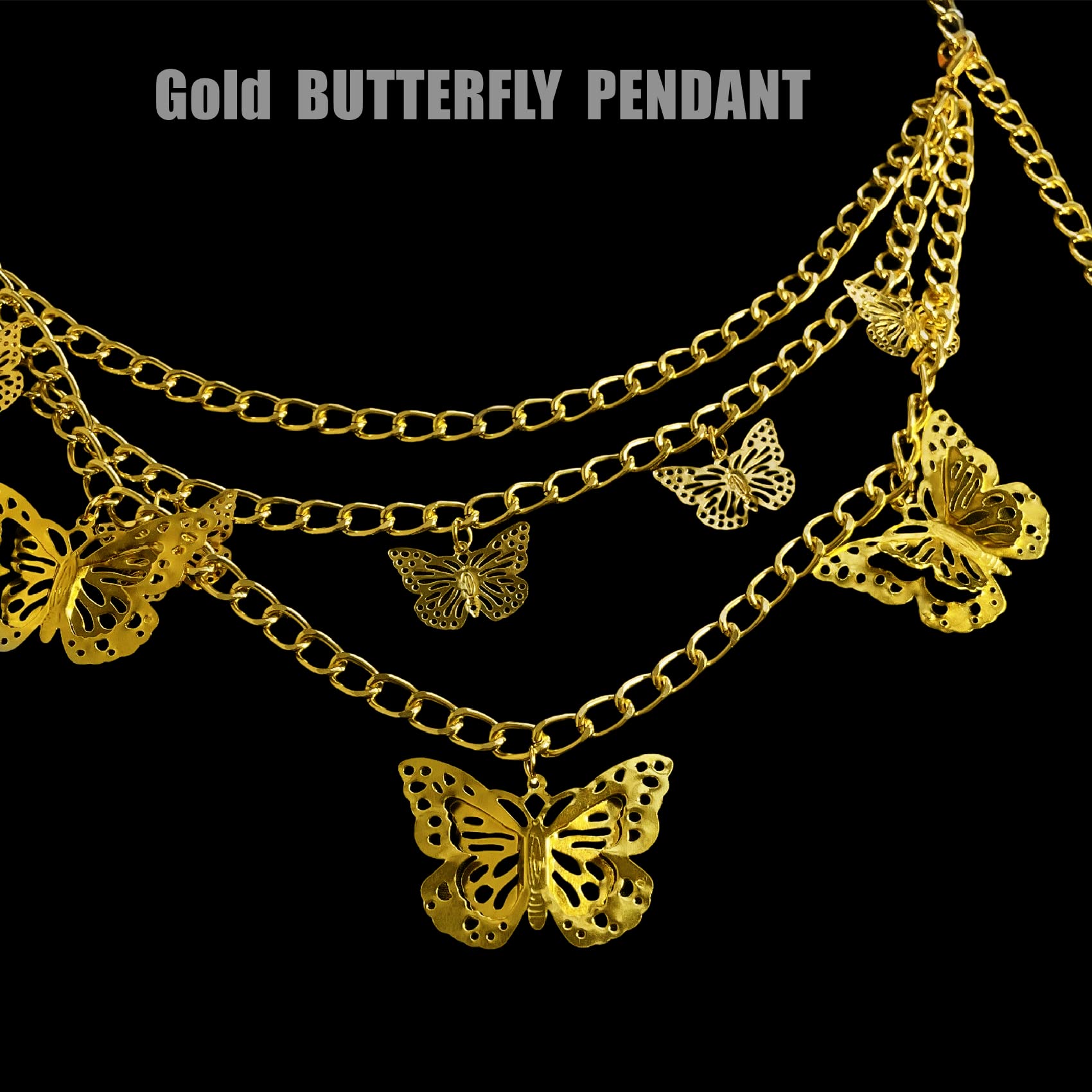 Elegant Women's Multilayer Metal Belly Chain Waistband - Butterfly Body Jewelry for Dresses, Jeans & Casual Outfits | Perfect for Parties, Weddings and Beach Fashion