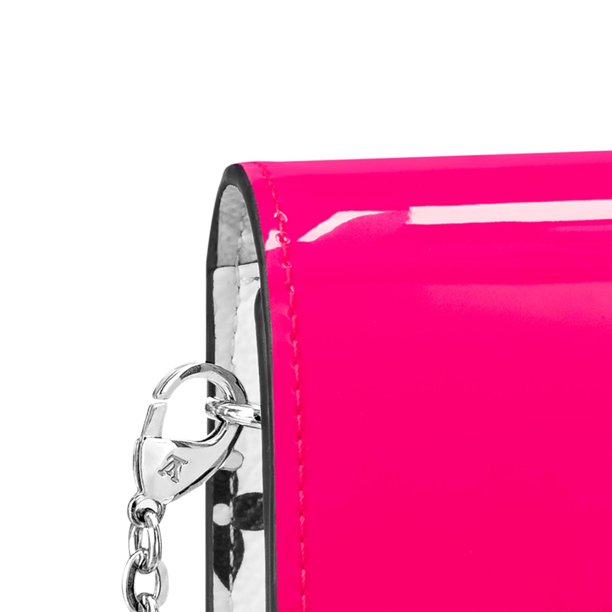 LV Cherrywood Chain Wallet in Patent Leather with Monogram Berlingot Pink - Perfect for Evening Events & Luxury Fashion Accessories