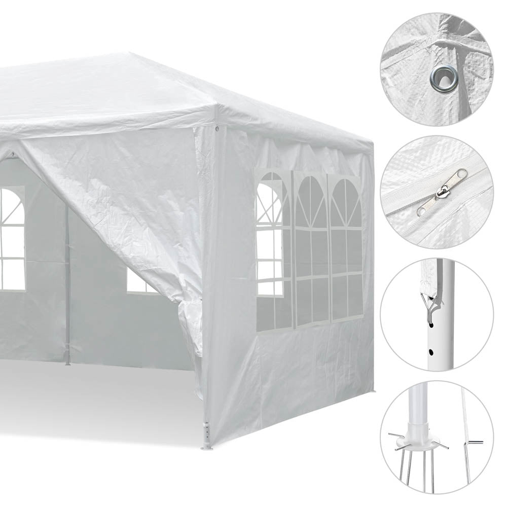 10x20 Wedding Party Tent with 6 Sidewalls & Screen - Outdoor Canopy for Events, Receptions, and Gatherings - TheLAShop