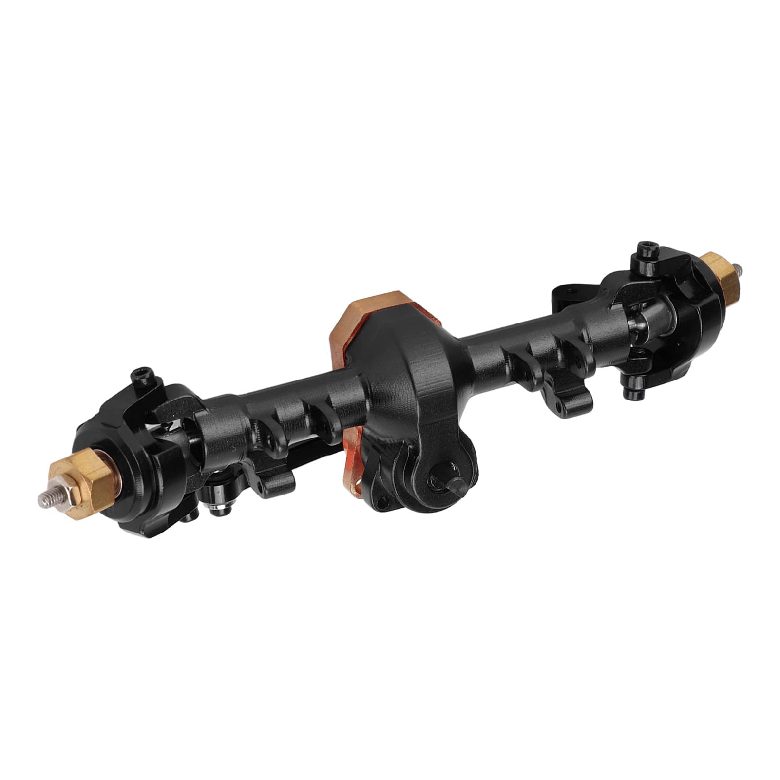Aluminum Alloy & Brass RC Front Axle Assembly for Axial SCX24 AXI90081 1/24 Scale RC Crawler Trucks - Heavy Duty Upgrade Part for Off-Roading, Rock Crawling & Trail Adventures (Black)