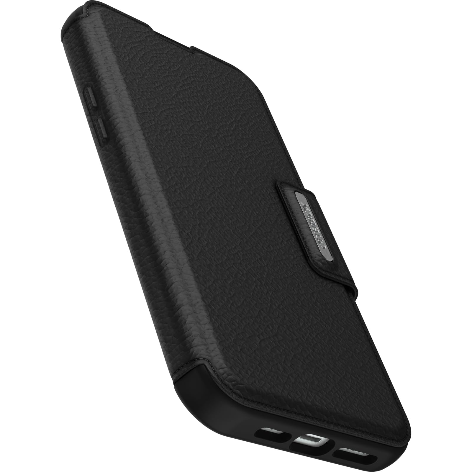OtterBox Strada Premium Leather Folio Case for iPhone 15 Plus with MagSafe - Military Grade Shockproof & Drop Protection, Built-in Card Holders (Black) - Perfect for Business Professionals & Travelers