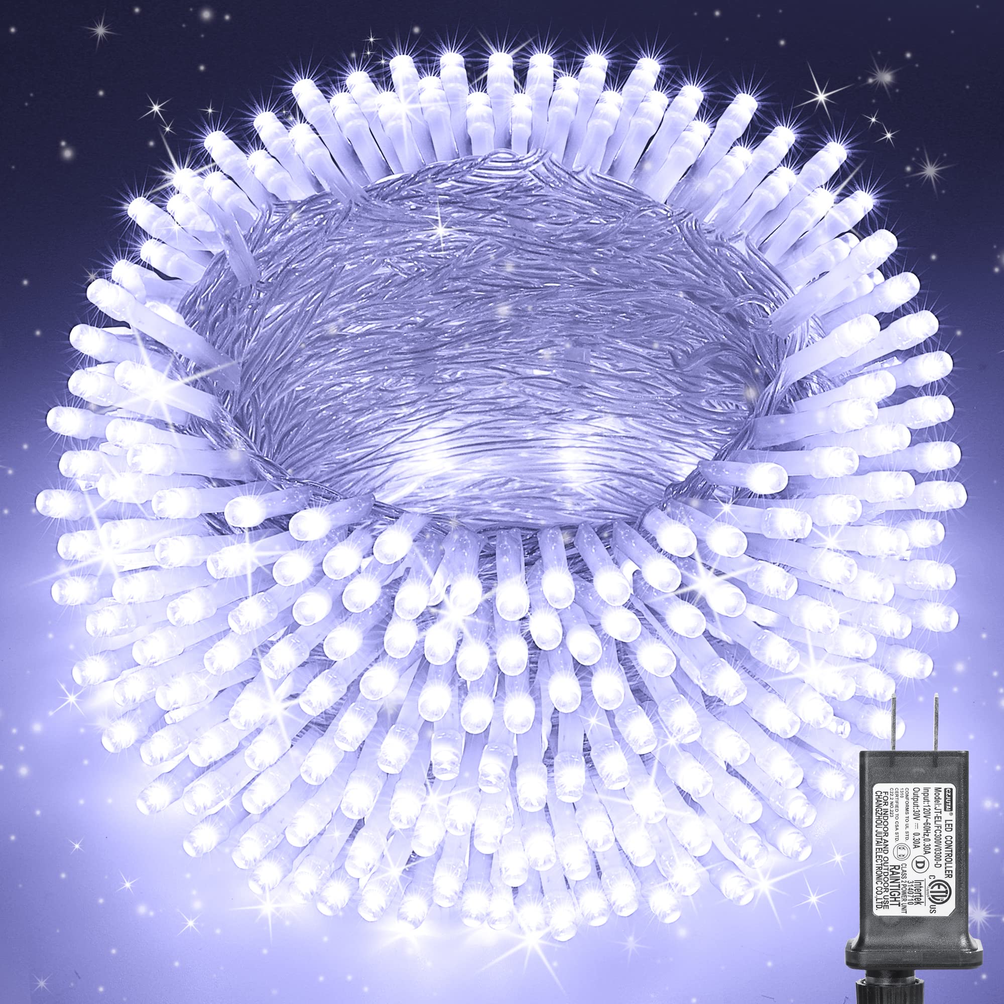 1000 LED Christmas Lights Outdoor 338Ft - Waterproof Fairy String Lights with 8 Modes & Timer - Cool White Holiday Decor for Xmas Tree, Garden, Wedding, Party - Perfect for Indoor/Outdoor Christmas Decorations