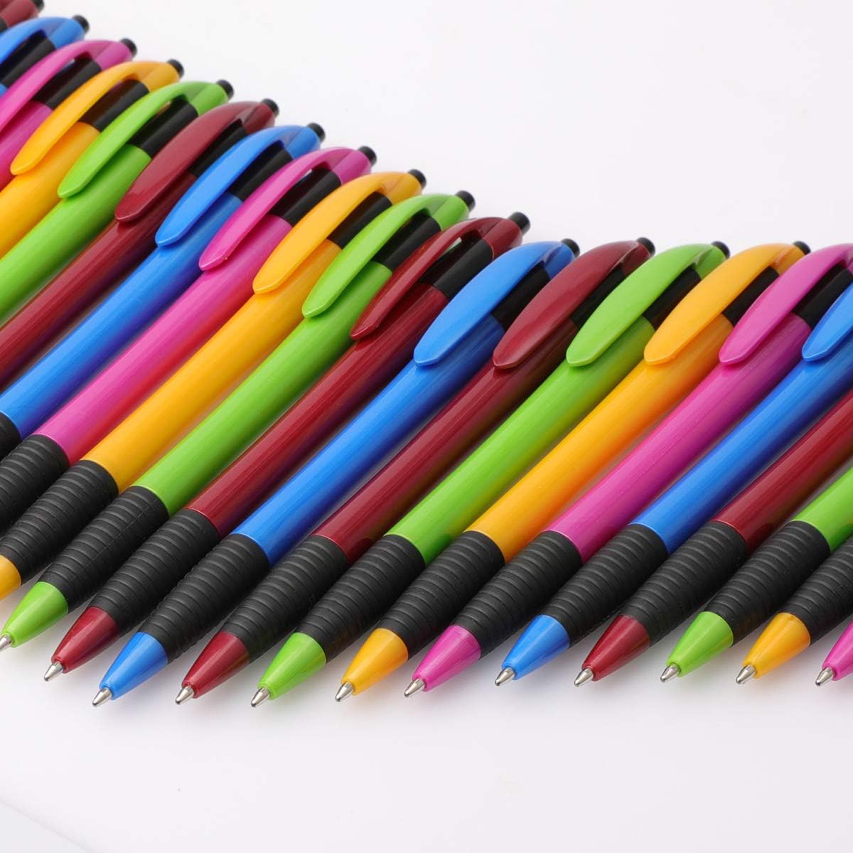 60 Pack Bulk Ballpoint Pens - Smooth Writing No Smear Black Ink 1.0mm Retractable Click Pens with Comfort Grip for School, Office, Restaurant Servers & Wholesale Supplies | Perfect for Note Taking, Order Writing & Everyday Use