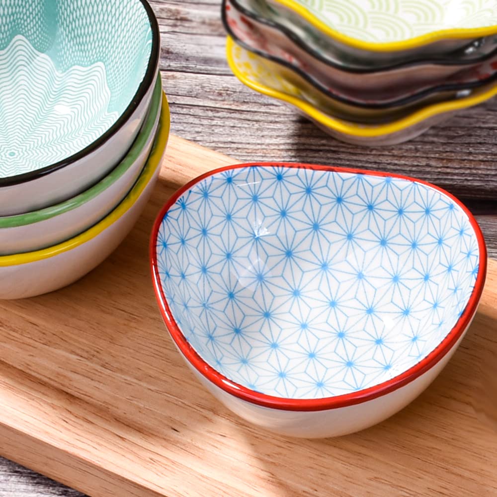 Premium Ceramic Soy Sauce Dish Set of 5 - Small Dipping Bowls for Sushi, Dumplings & Asian Cuisine - Elegant Sauce Dishes for Restaurants, Home Dining & Gift Giving